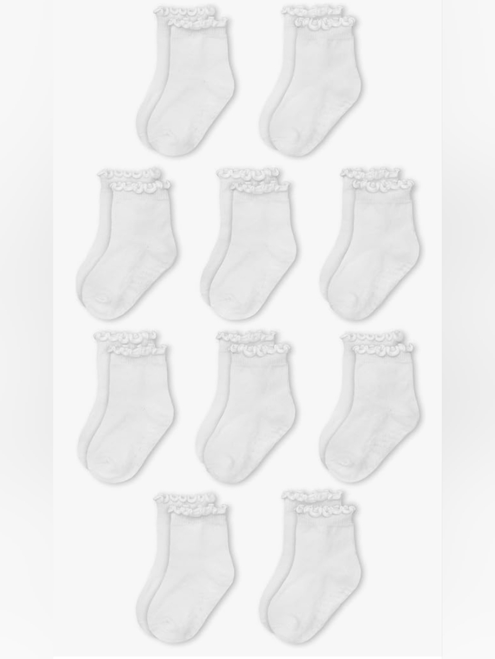 Fruit of the Loom Ruffle Socks for Girls - Cotton Grip Socks for Baby & Toddler
